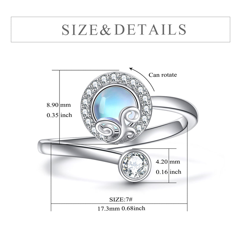 Sterling Silver Spinner Adjustable Ring : Elegance in Motion