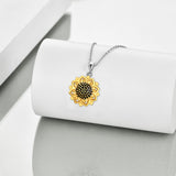 925 Sterling Silver Gold Plated Sunflower Necklace You Are My Sunshine