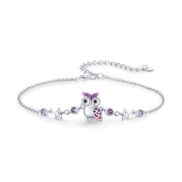 Owl Bracelet - 925 Sterling Silver Gift for Owl Lovers