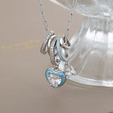 S925 Lucky Heart Candy Necklace with Colorful Beads
