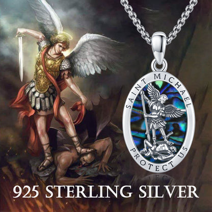 Saint Michael Pendant with Abalone Shell