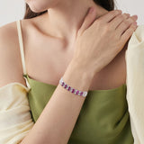 S925 Sterling Silver Purple Garnet Bracelet Women Fashion Zircon Light Luxury Jewelry