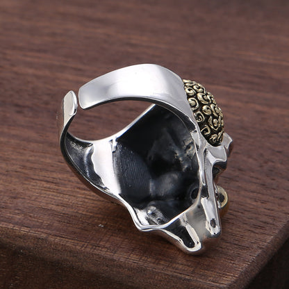 Real 925 Silver Joker Skull Ring - Gothic Style