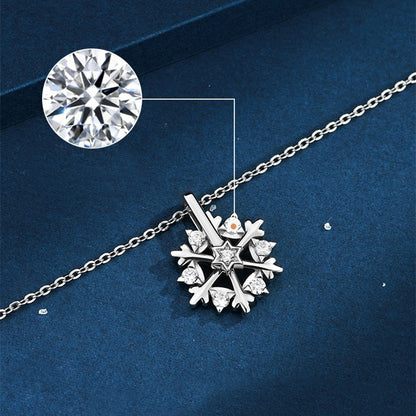 Rotatable Snowflake Necklace - Sterling Silver S925