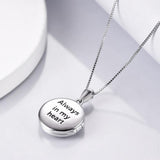 Personalized Flower Photo Locket Necklace - Sterling Silver 