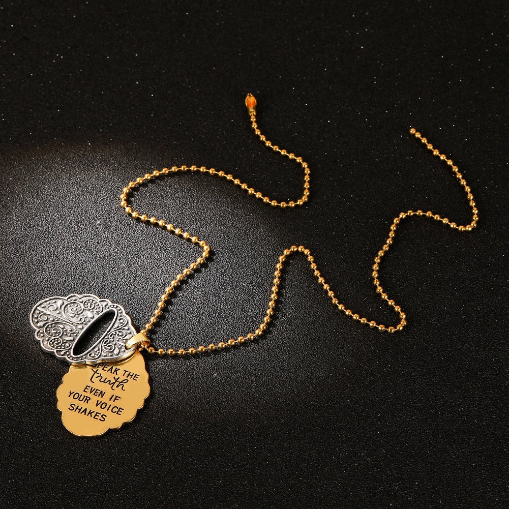  Discover Empowerment: Speak the Truth Carved Message Necklace