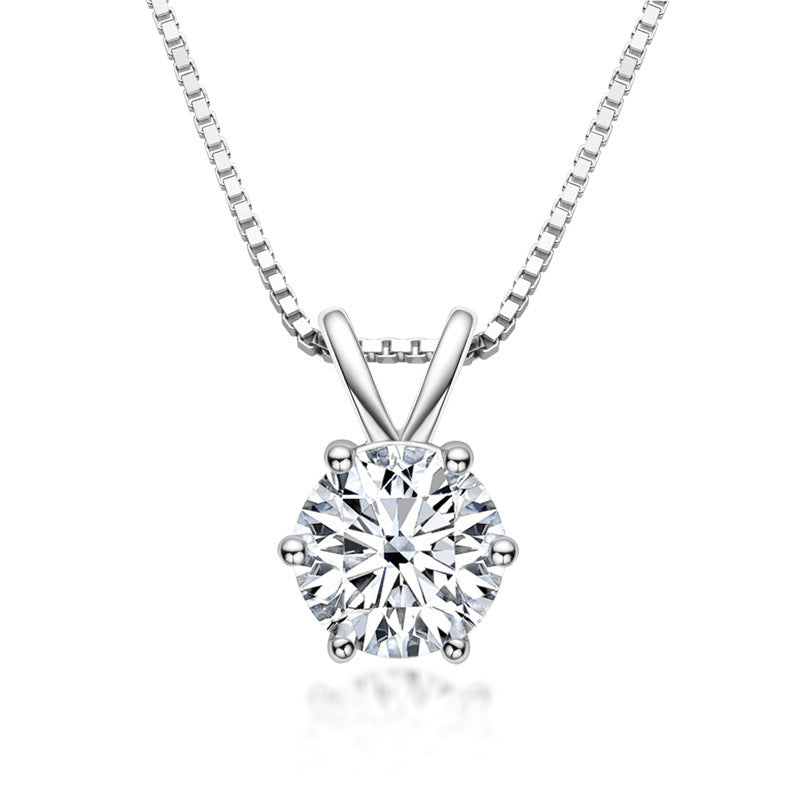 Captivate Hearts with our Classic Six Prong Moissanite Necklace