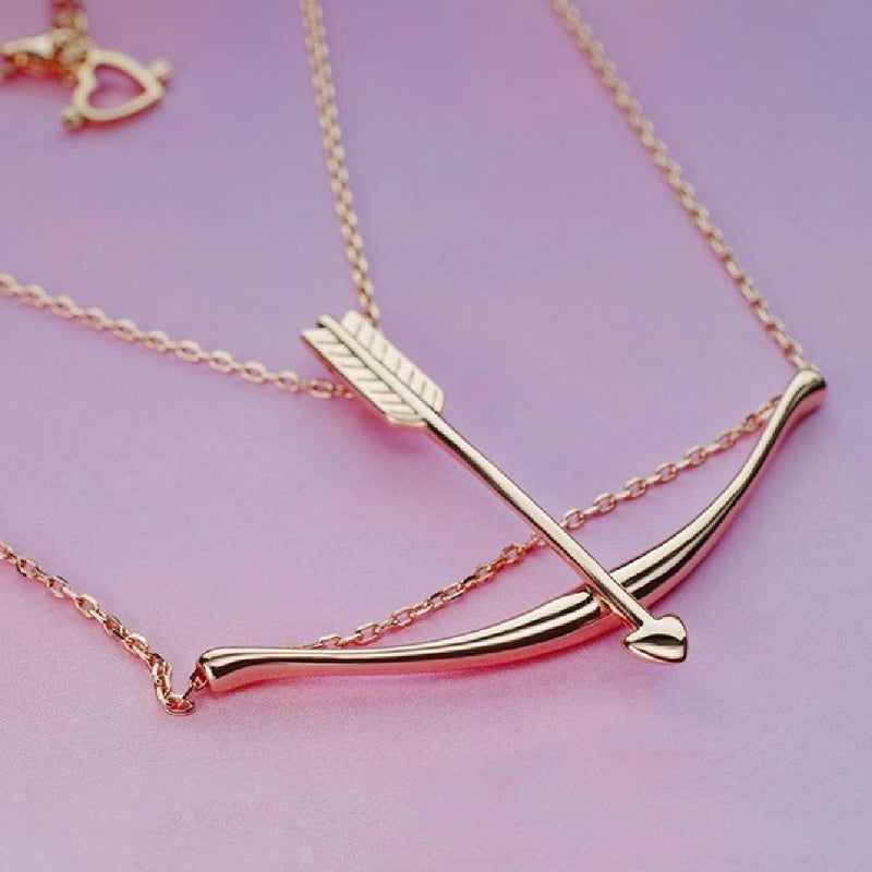 Experience Love's Precision with Our Bow and Arrow Archer Lovers Necklace