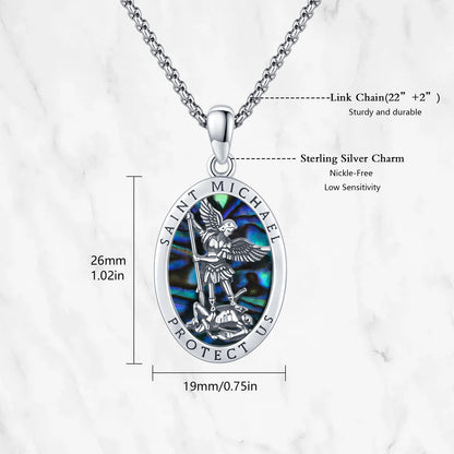 Saint Michael Pendant with Abalone Shell