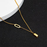 Elevate Your Style with Our Women's Gold Brick Pendant Necklace - Buy Now!