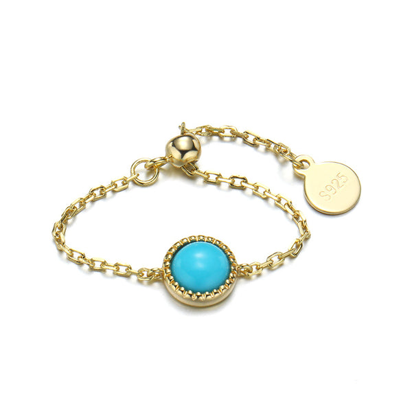 Simple And Versatile Faux Turquoise Soft Chain Ring