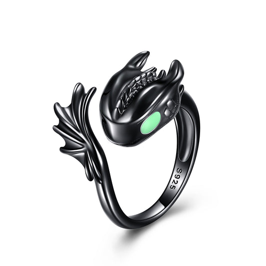 Black Dragon Ring - Sterling Silver Jewelry for Men & Women