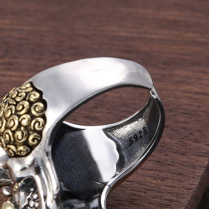 Real 925 Silver Joker Skull Ring - Gothic Style