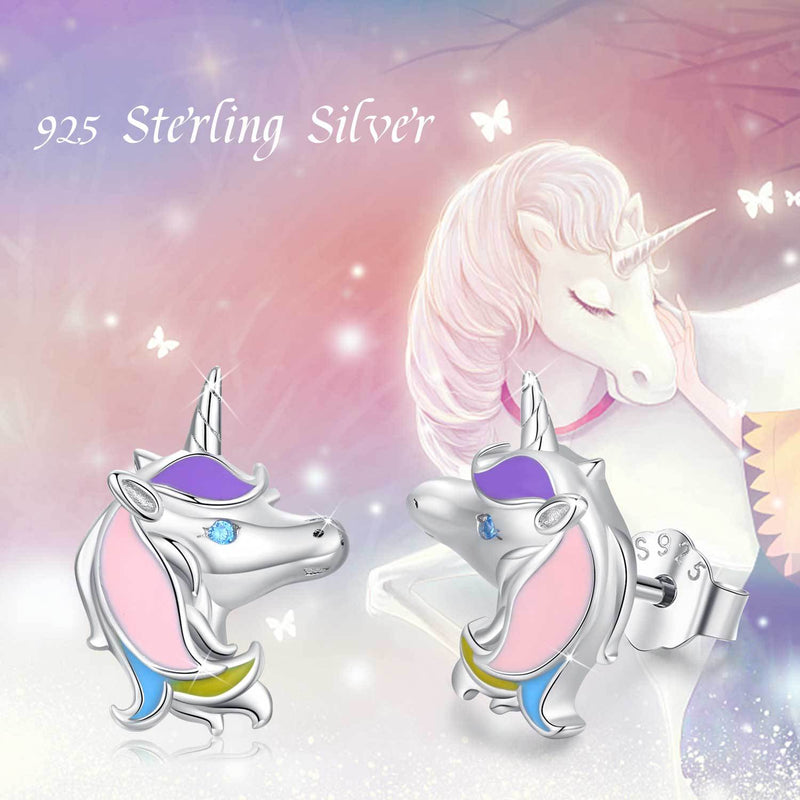 Tiny Unicorn Stud Earrings for Women