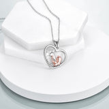 Girls and Horse Pendant Necklace Sterling Silver Gifts for Women Girls