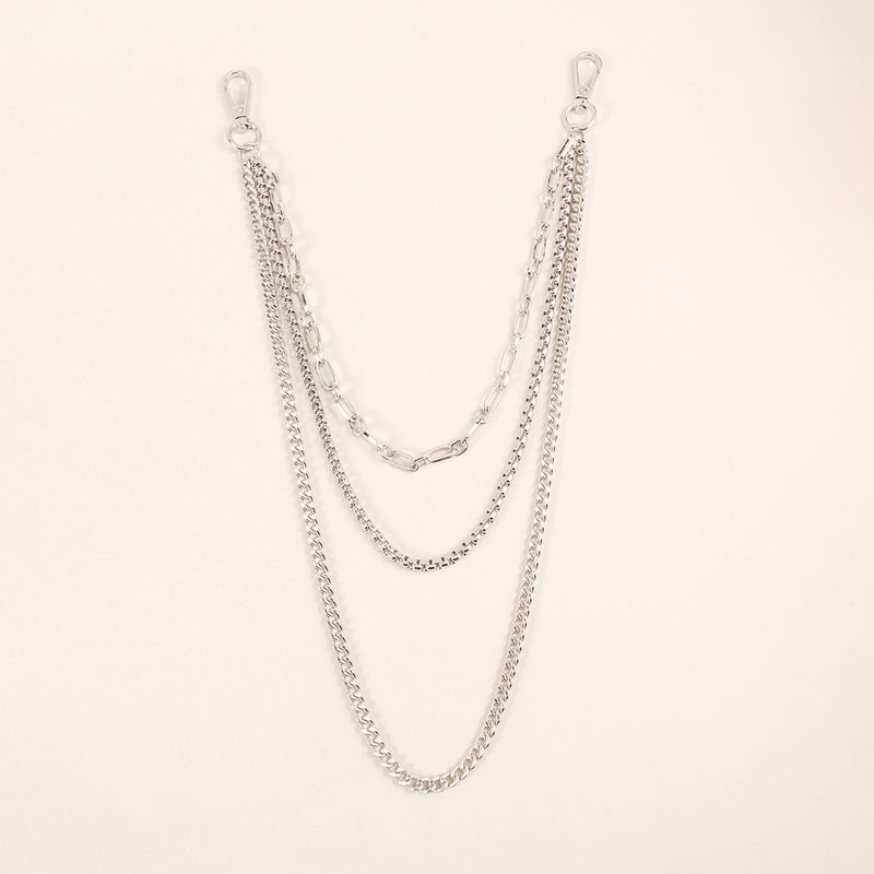 3-Layer Silver Personality Waist Jeans Chain - Elevate Your Style 