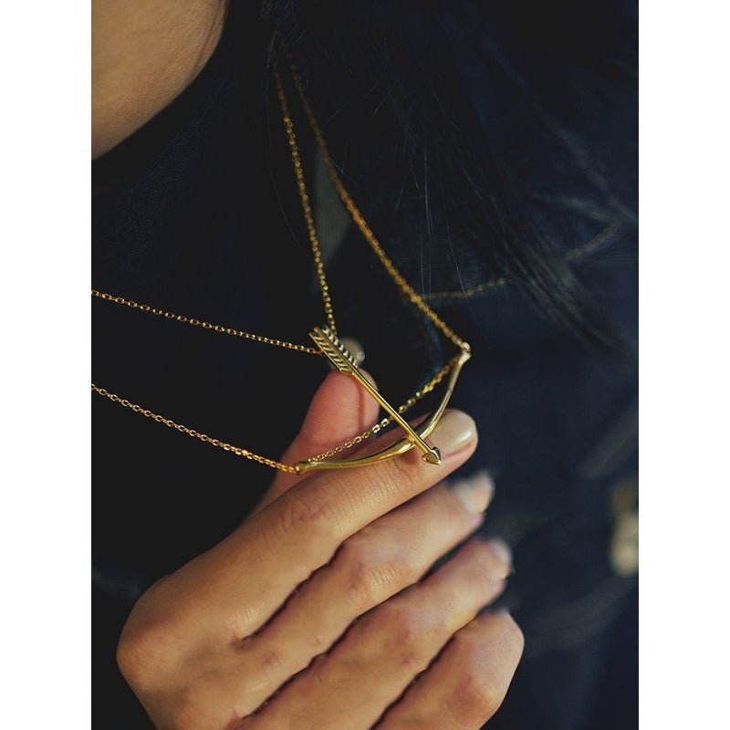 Experience Love's Precision with Our Bow and Arrow Archer Lovers Necklace