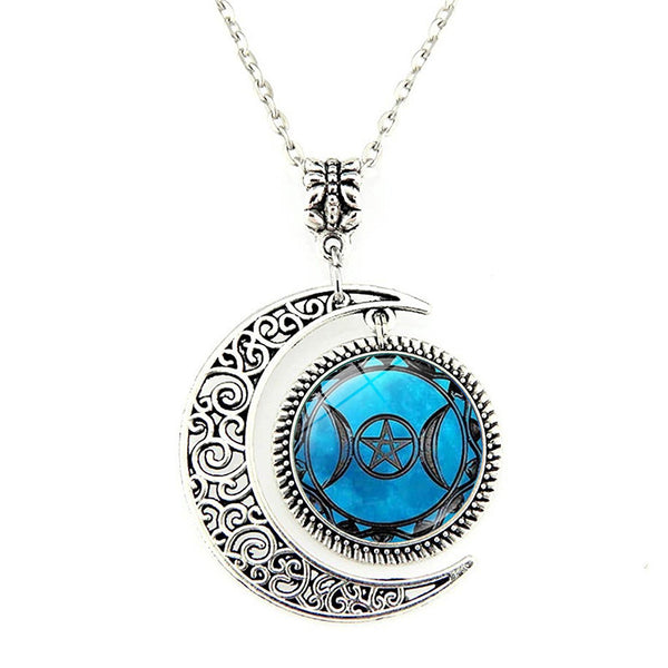 Unlock Lunar Magic with Women's Celtic Triple Moon Goddess Time Necklace | Divine Jewelry