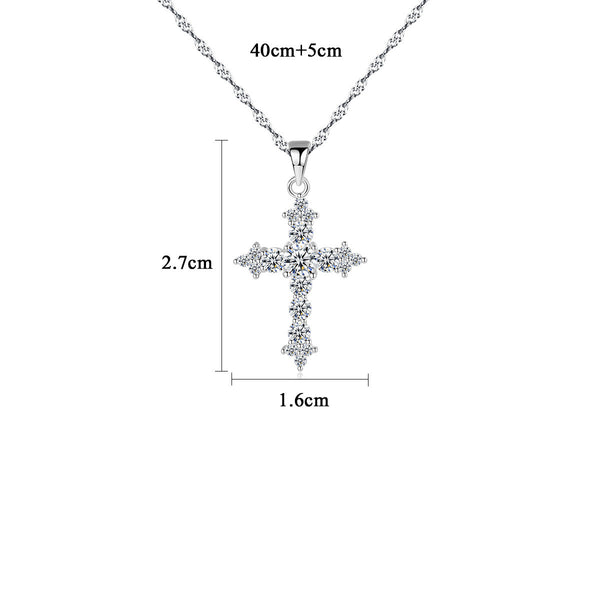 Elevate Your Faith with our Sterling Silver Moissanite Cross Necklace 