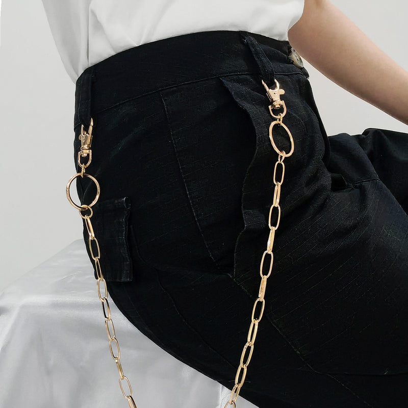 Shine in Style: Hip Hop Gold Pants Chain - Your Ultimate Punk Metal Jeans Accessory