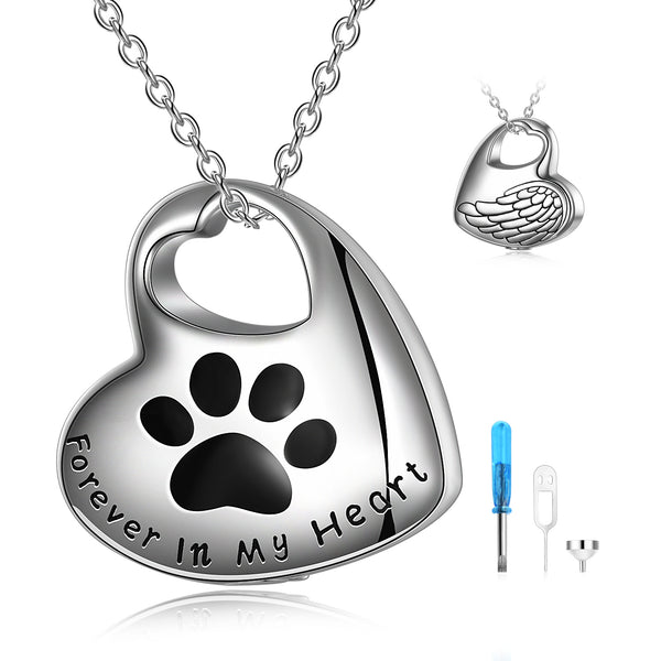 Pet Paw Urn Necklace for Ashes
