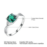 Cubic zirconia Sterling Silver Emerald Engagement Ring for Women's