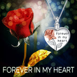 Elegant Rose Flower Urn Necklace - Forever in My Heart