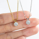 925 Silver Moissanite Necklace Clavicle Chain Ladies Obsesie
