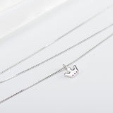 925 Sterling Silver Crown Pink Diamond Minimal Design Necklace For Women Obsesie