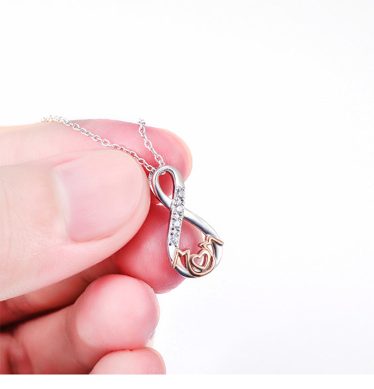 925 Sterling Silver Infinity sign Mom Jewelry Mother's Day Necklace Obsesie