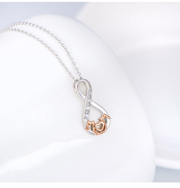 925 Sterling Silver Infinity sign Mom Jewelry Mother's Day Necklace Obsesie