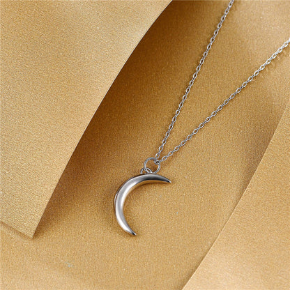 925 Sterling Silver Necklace Moon Design Gold Necklace Obsesie