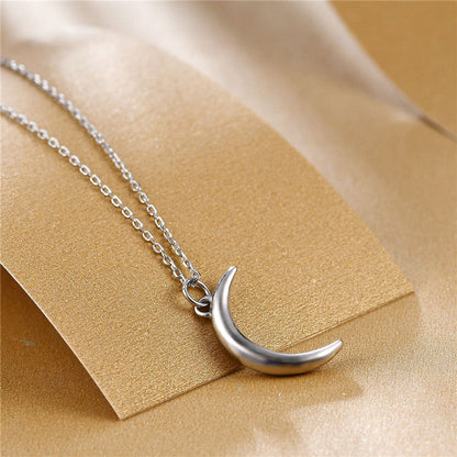 925 Sterling Silver Necklace Moon Design Gold Necklace Obsesie