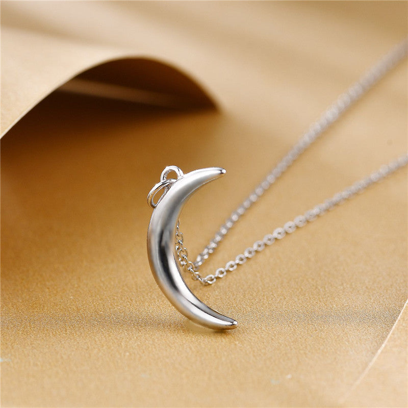 925 Sterling Silver Necklace Moon Design Gold Necklace Obsesie