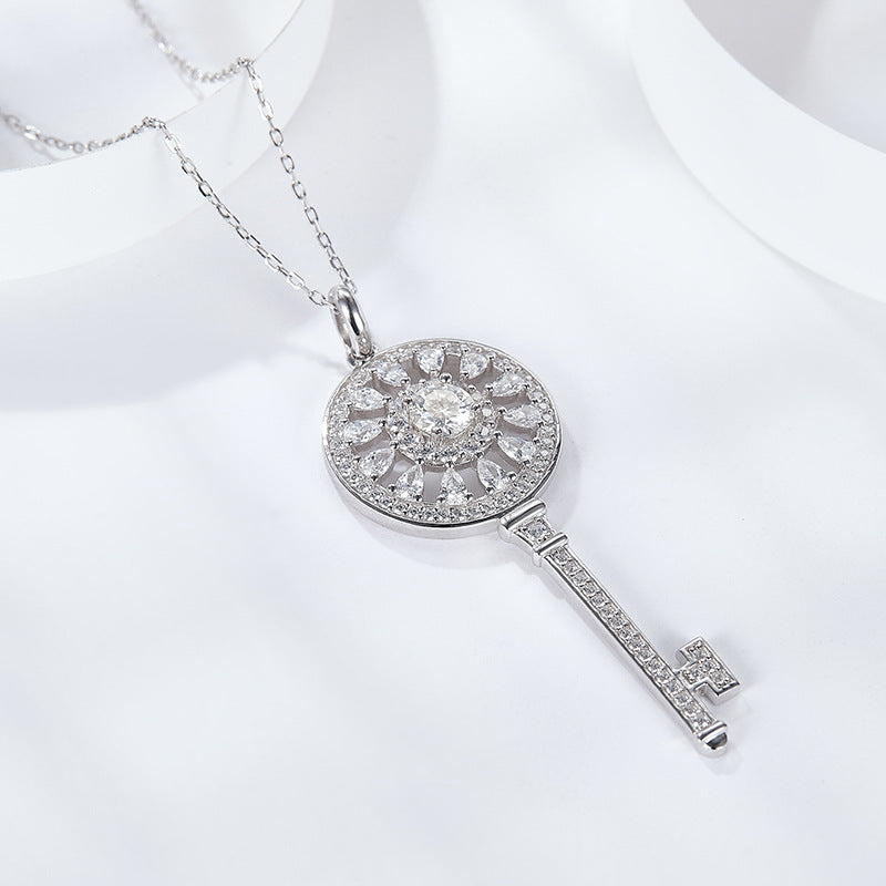 925 Sterling Silver Victoria Snow Flower Key Women’s luxury necklace Obsesie