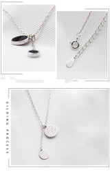 925 sterling silver black circle Minimal Design Necklace Obsesie