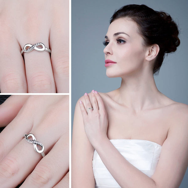 Stylish S925 Sterling Silver Figure 8 Ring | Infinity Symbol Jewelry