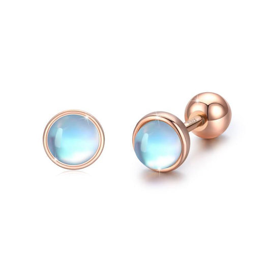 925 Sterling Silver Moonstone Tragus Earrings