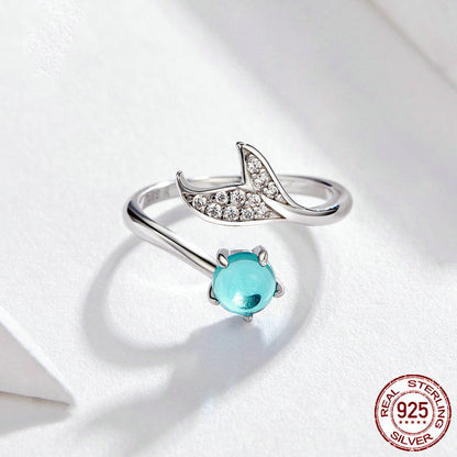 925 Sterling Silver Tears of Mermaid Ring