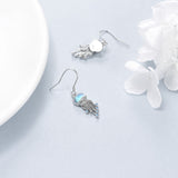 Sterling Silver Ocean Jellyfish Moonstone Dangle Earrings Jewelry Gifts for Women