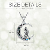 Celtic Knot Bunny Moon Necklace Sterling Silver Abalone Shellfish Pendant Jewelry Gifts