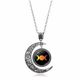 Unlock Lunar Magic with Women's Celtic Triple Moon Goddess Time Necklace | Divine Jewelry