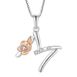 English Letters Pendant Collarbone Chain with Inlaid Zirconia