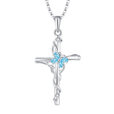 Women's Cross Necklace - Sterling Silver Beauty with Zircon Accents