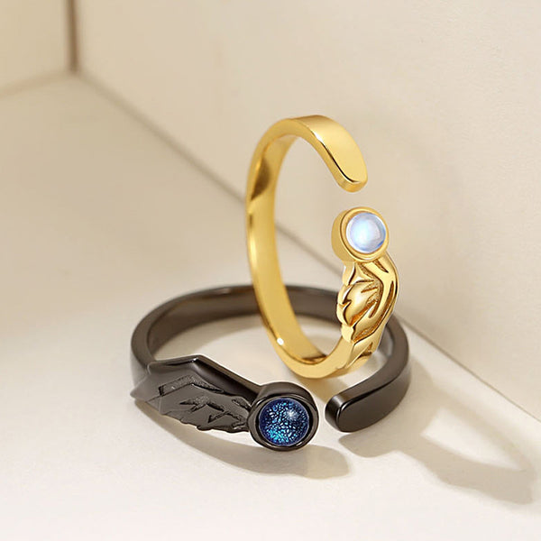 Celestial Love: Angel Devil Couple Ring - 925 Sterling Silver Couple Ring
