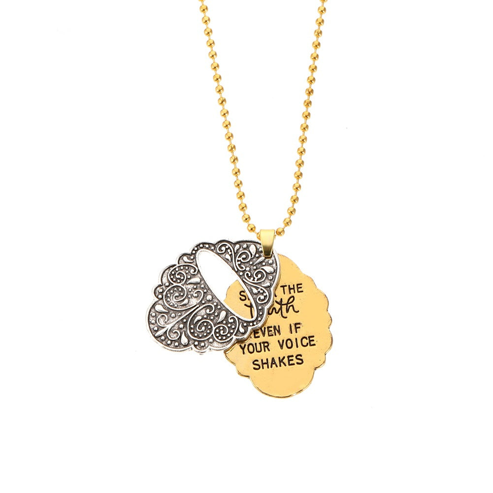  Discover Empowerment: Speak the Truth Carved Message Necklace