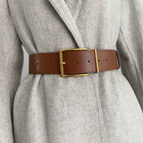 A Stylish Go-to Suit For Women With A Wide Black Belt Obsesie