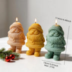 Santa candle size diagram with 11.4 cm height, 7.8 cm width and 213 g wax reference