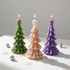 Green, purple and peach scalloped-tier tree castings