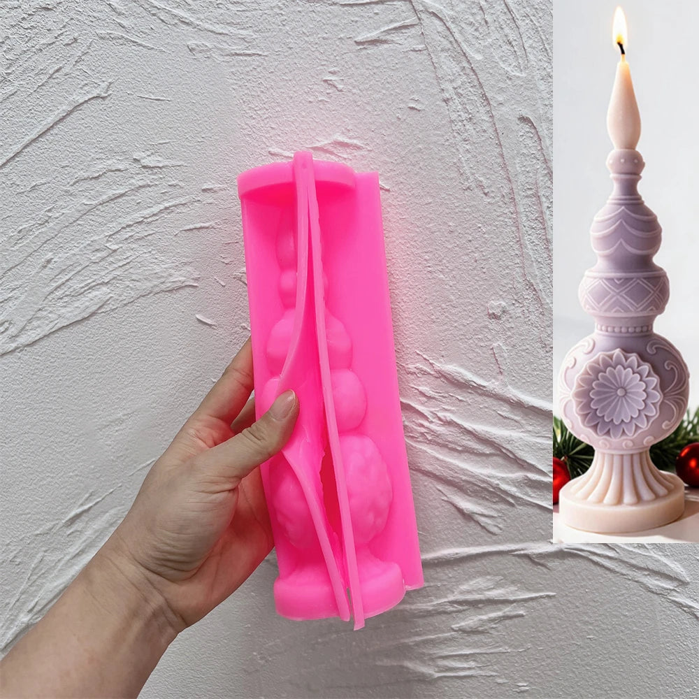 Pink silicone mold for Short finial design SZ909B